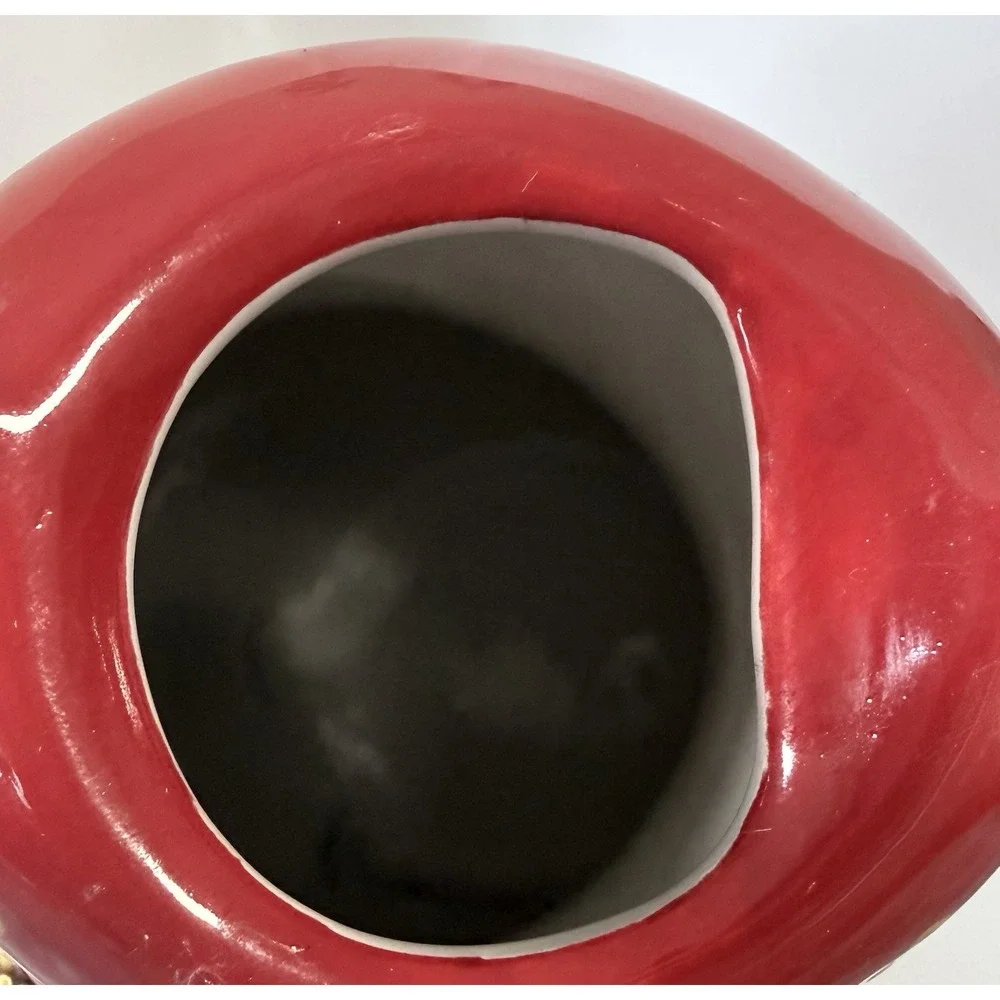 Ganz Bella Casa Ceramic Cat Pitcher Teapot Maroon Spiral Rare BC12763